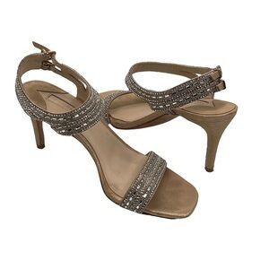 Antonio Melani Haelee Rhinestone Embellished High Heel Sandals Size 8 Women’s